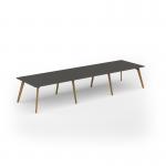 Unity worktable 4200w x 1200d with 4x solid oak legs, top in onyx grey UDW4212-OG