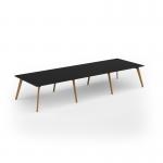 Unity worktable 4200w x 1400d with 4x solid oak legs, top in black UDW4214-BK