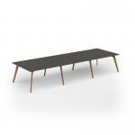 Unity worktable 4200w x 1400d with 4x solid oak legs, top in onyx grey UDW4214-OG