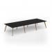 Unity worktable 4200w x 1600d with 4x solid oak legs, top in black UDW4216-BK