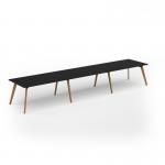 Unity worktable 4800w x 1000d with 4x solid oak legs, top in black UDW4810-BK