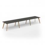 Unity worktable 4800w x 1000d with 4x solid oak legs, top in onyx grey UDW4810-OG