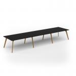 Unity worktable 4800w x 1200d with 4x solid oak legs, top in black UDW4812-BK