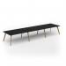 Unity worktable 4800w x 1200d with 4x solid oak legs, top in black UDW4812-BK