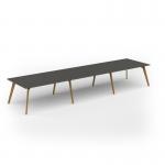 Unity worktable 4800w x 1200d with 4x solid oak legs, top in onyx grey UDW4812-OG