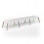 Unity worktable 4800w x 1200d with 4x solid oak legs, top in white UDW4812-WH