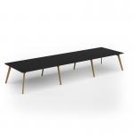 Unity worktable 4800w x 1400d with 4x solid oak legs, top in black UDW4814-BK