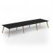 Unity worktable 4800w x 1400d with 4x solid oak legs, top in black UDW4814-BK