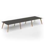 Unity worktable 4800w x 1400d with 4x solid oak legs, top in onyx grey UDW4814-OG