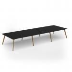 Unity worktable 4800w x 1600d with 4x solid oak legs, top in black UDW4816-BK
