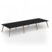Unity worktable 4800w x 1600d with 4x solid oak legs, top in black UDW4816-BK