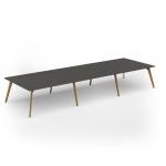 Unity worktable 4800w x 1600d with 4x solid oak legs, top in onyx grey UDW4816-OG