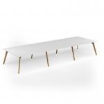 Unity worktable 4800w x 1600d with 4x solid oak legs, top in white UDW4816-WH