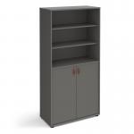 Universal combination unit with open top 1715mm high with shelves - grey with grey doors
