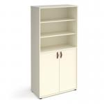 Universal combination unit with open top 1715mm high with shelves - white