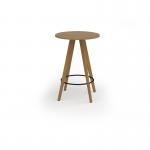 Unity circular poseur table 800 dia with solid oak leg in oak UPC8-O
