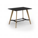 Unity poseur height worktable 1400w x 1000d with 4x solid oak legs, top in black UPR1410-BK
