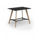 Unity poseur height worktable 1400w x 1000d with 4x solid oak legs, top in black UPR1410-BK