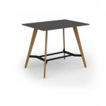 Unity poseur height worktable 1400w x 1000d with 4x solid oak legs, top in onyx grey UPR1410-OG