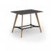 Unity poseur height worktable 1400w x 1000d with 4x solid oak legs, top in onyx grey UPR1410-OG