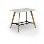 Unity poseur height worktable 1400w x 1000d with 4x solid oak legs, top in white UPR1410-WH