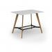 Unity poseur height worktable 1400w x 1000d with 4x solid oak legs, top in white UPR1410-WH