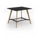 Unity poseur height worktable 1400w x 1200d with 4x solid oak legs, top in black UPR1412-BK