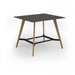 Unity poseur height worktable 1400w x 1200d with 4x solid oak legs, top in onyx grey UPR1412-OG