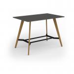 Unity poseur height worktable 1600w x 1000d with 4x solid oak legs, top in onyx grey UPR1610-OG