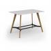Unity poseur height worktable 1600w x 1000d with 4x solid oak legs, top in white UPR1610-WH
