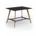 Unity poseur height worktable 1600w x 1200d with 4x solid oak legs, top in black UPR1612-BK