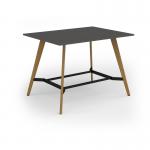 Unity poseur height worktable 1600w x 1200d with 4x solid oak legs, top in onyx grey UPR1612-OG