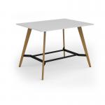 Unity poseur height worktable 1600w x 1200d with 4x solid oak legs, top in white UPR1612-WH