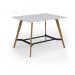 Unity poseur height worktable 1600w x 1200d with 4x solid oak legs, top in white UPR1612-WH