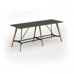 Unity poseur height worktable 2800w x 1000d with 4x solid oak legs, top in onyx grey UPR2810-OG