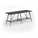 Unity poseur height worktable 2800w x 1000d with 4x solid oak legs, top in onyx grey UPR2810-OG