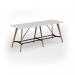 Unity poseur height worktable 2800w x 1000d with 4x solid oak legs, top in white UPR2810-WH