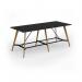 Unity poseur height worktable 2800w x 1200d with 4x solid oak legs, top in black UPR2812-BK