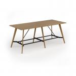 Unity poseur height worktable 2800w x 1200d with 4x solid oak legs, top in oak UPR2812-O
