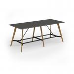 Unity poseur height worktable 2800w x 1200d with 4x solid oak legs, top in onyx grey UPR2812-OG