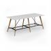 Unity poseur height worktable 2800w x 1200d with 4x solid oak legs, top in white UPR2812-WH