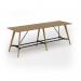 Unity poseur height worktable 3200w x 1000d with 4x solid oak legs, top in oak UPR3210-O
