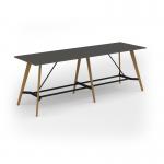Unity poseur height worktable 3200w x 1000d with 4x solid oak legs, top in onyx grey UPR3210-OG