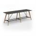 Unity poseur height worktable 3200w x 1000d with 4x solid oak legs, top in onyx grey UPR3210-OG