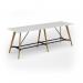 Unity poseur height worktable 3200w x 1000d with 4x solid oak legs, top in white UPR3210-WH