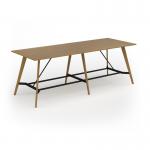 Unity poseur height worktable 3200w x 1200d with 4x solid oak legs, top in oak UPR3212-O