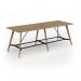 Unity poseur height worktable 3200w x 1200d with 4x solid oak legs, top in oak UPR3212-O