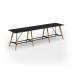 Unity poseur height worktable 4200w x 1000d with 4x solid oak legs, top in black UPR4210-BK