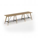 Unity poseur height worktable 4200w x 1000d with 4x solid oak legs, top in oak UPR4210-O