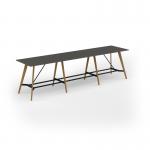 Unity poseur height worktable 4200w x 1000d with 4x solid oak legs, top in onyx grey UPR4210-OG